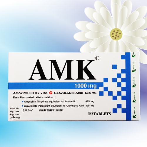 AMK (アモキシシリン/クラブラン酸) 1000mg 20錠 (10錠x2シート)