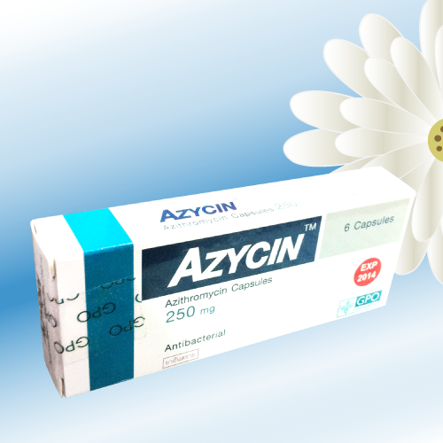 Azycin (アジスロマイシン) 250mg 6カプセル (6カプセルx1箱)